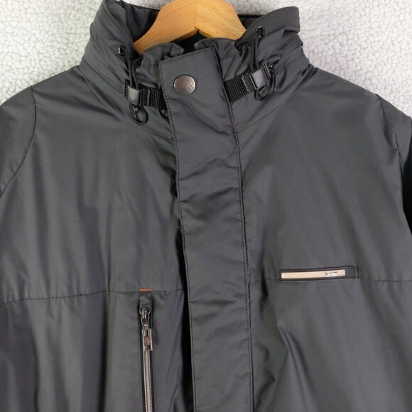 Bugatti Jacket Mens 46R Large Gray Insulated Park Winter Hooded Outdoor - Picture 2 of 12